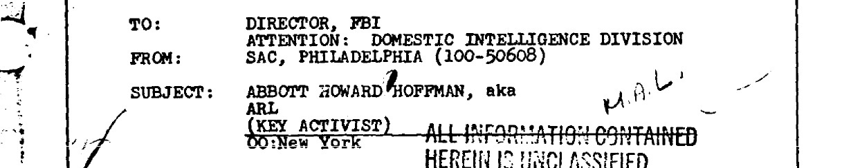 Abbie Hoffman FBI Header