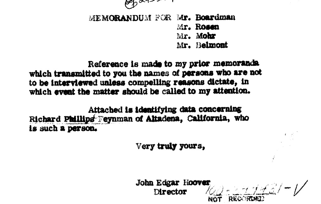 Richard Feynman Hoover Rebuke