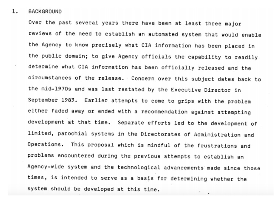 CIA s release of ORIS database could change the way FOIA requests